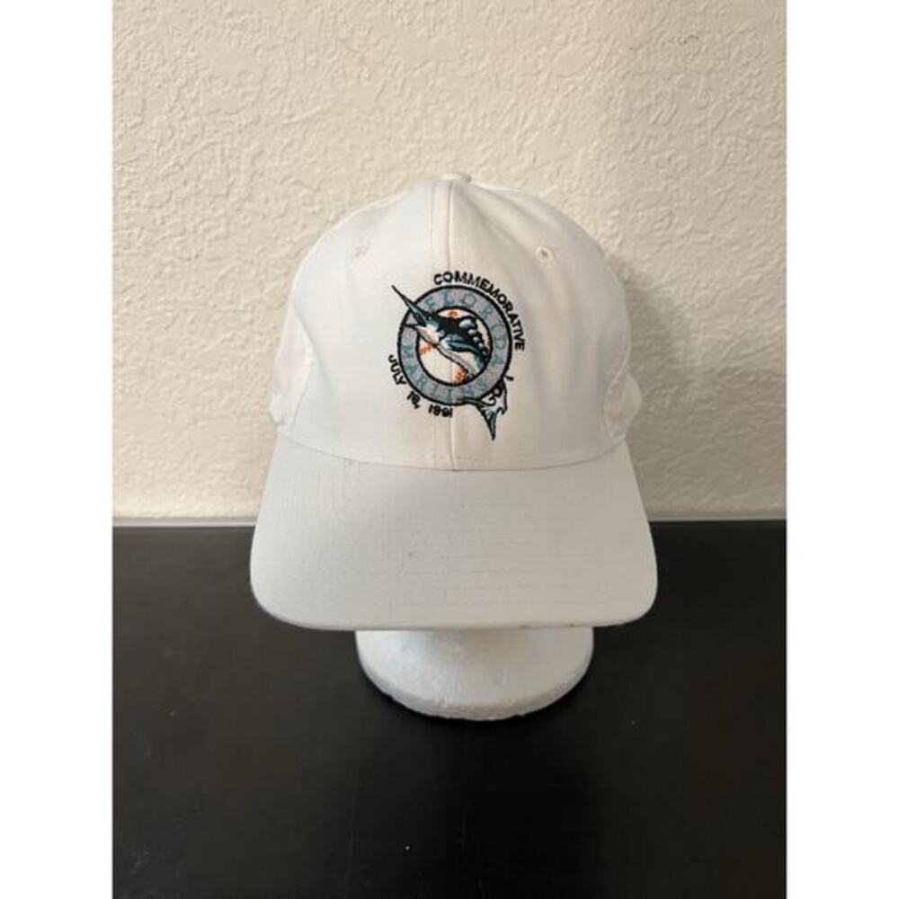 Florida Marlins Hat Cap Vintage 1991 Commemorative White Snapback MLB